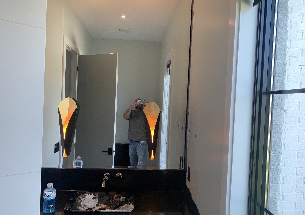 Bright powder room refresh with clean white walls